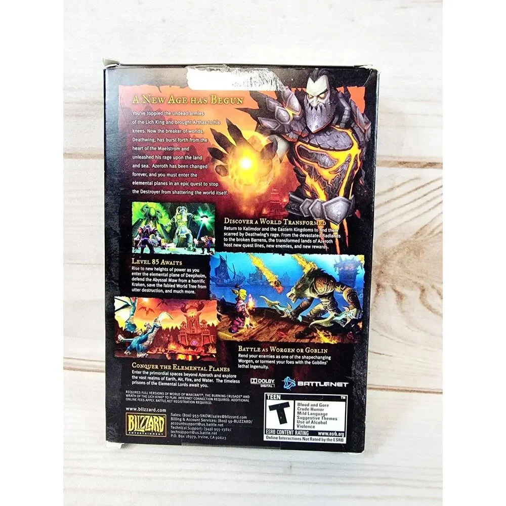 World of Warcraft Cataclysm Expansion Set PC Game DVD-ROM CIB W/Codes